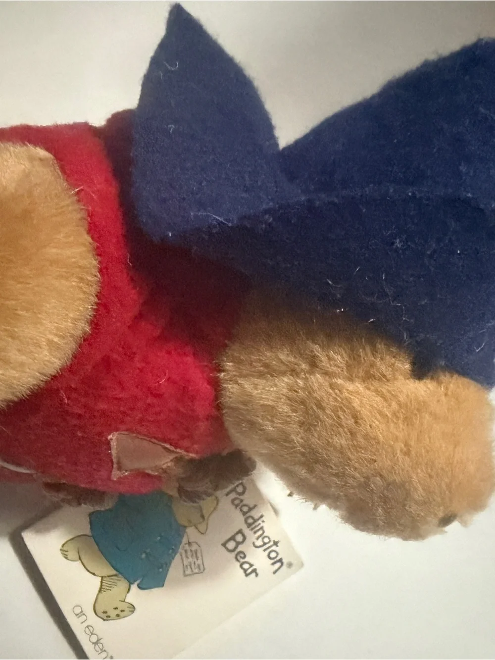 Classic Paddington-Style Plush Bear in Red Coat and Navy Hat